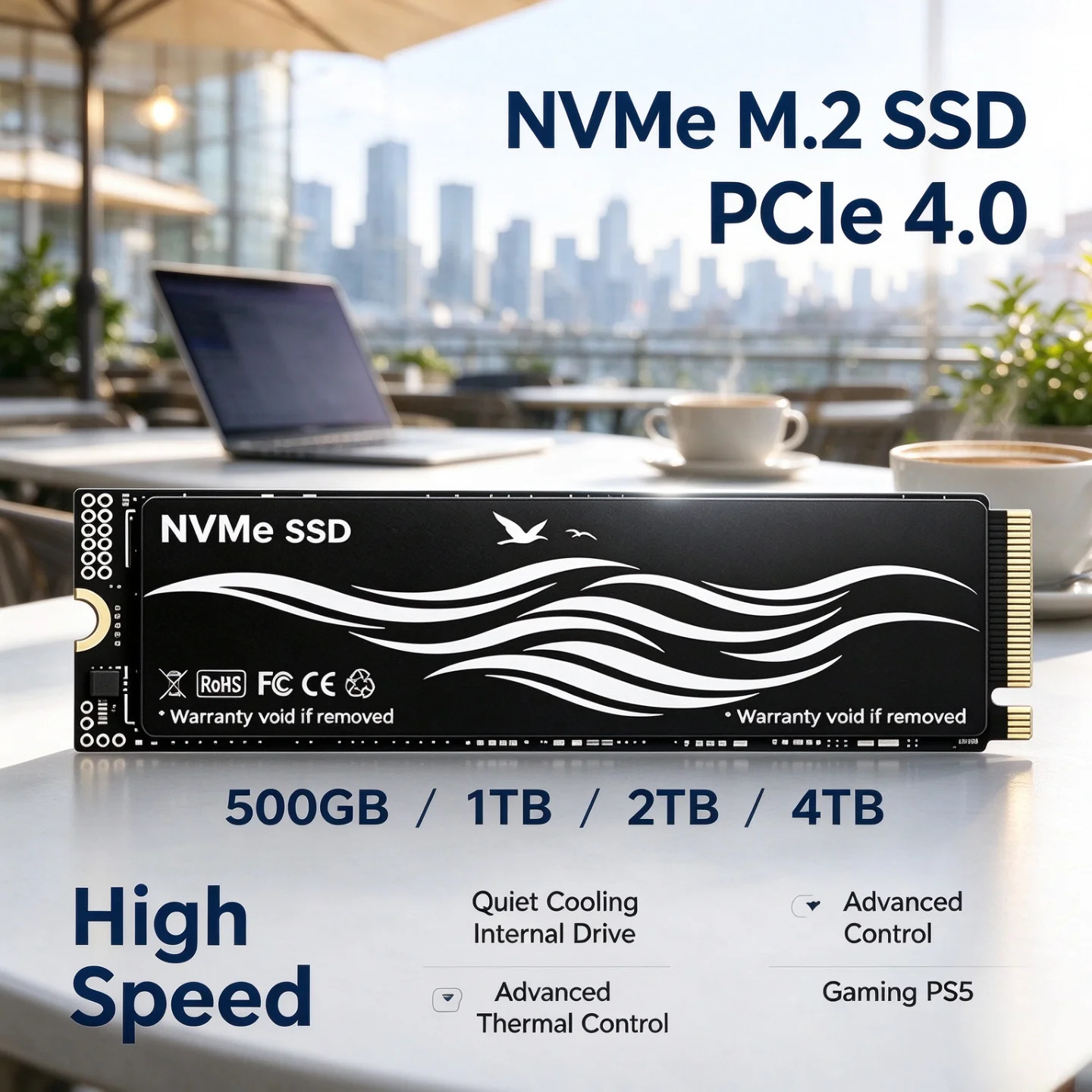 M.2 Nvme 4Tb Pcie 4.0 Ssd - 内蔵ドライブ NVMe M.2 SSD PCIe 4.0。高度な温度制御機能を備えた静音冷却設計。ゲーミング、PS5、デスクトップPC、ノートPCに対応。500GB、1TB、2TB、4TB。