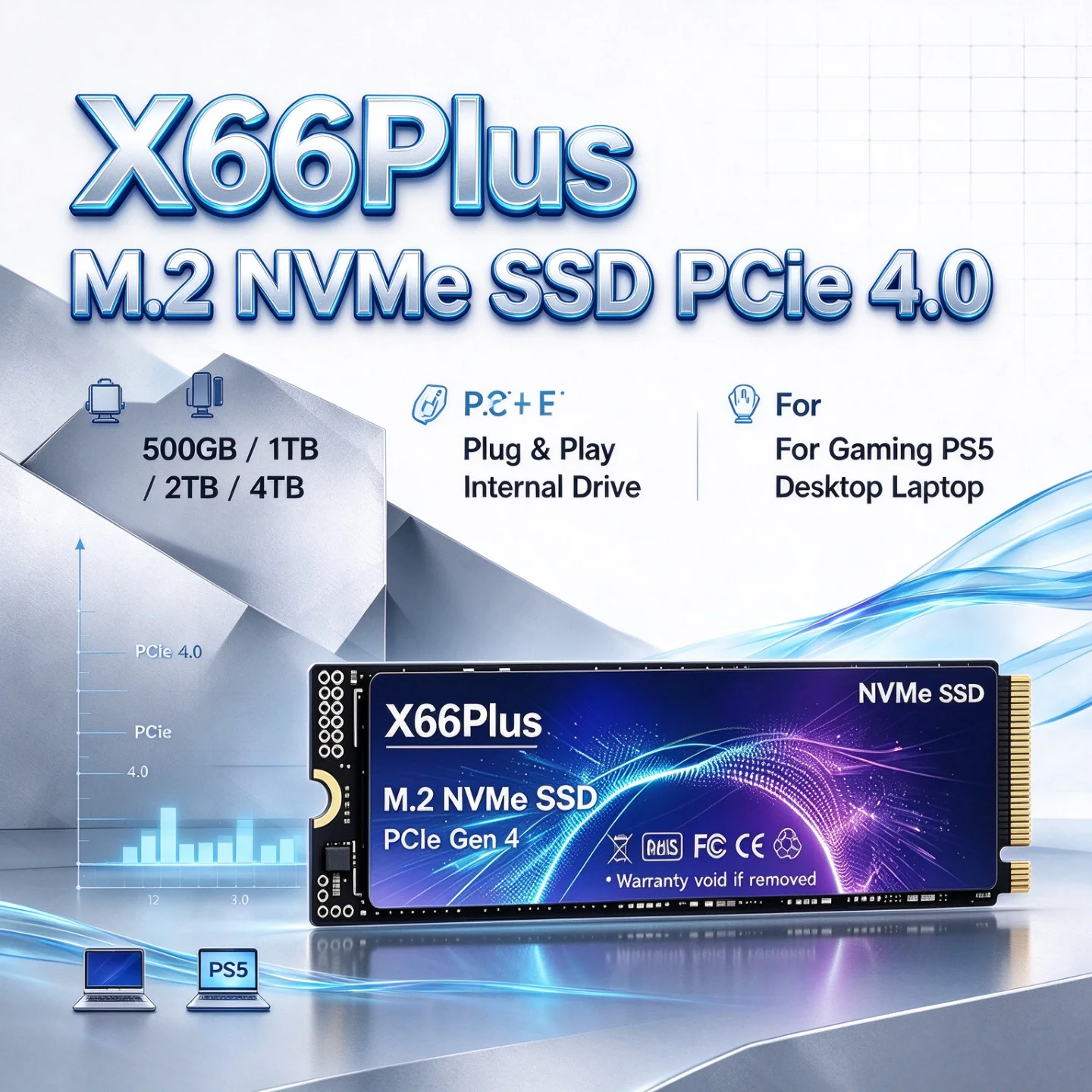NVMe M.2 SSD PCIe 4.0 X66Plus： - M.2 Nvme 4Tb Pcie 4.0 Ssd のレビューと価格
